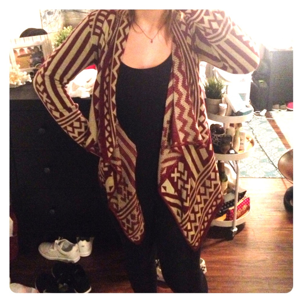High/low tribal sweater