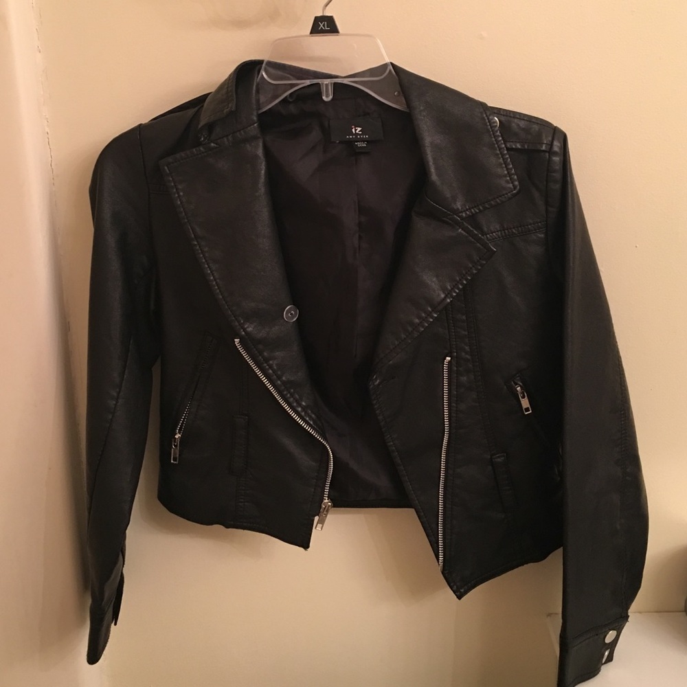 Fake Leather Crop Jacket
