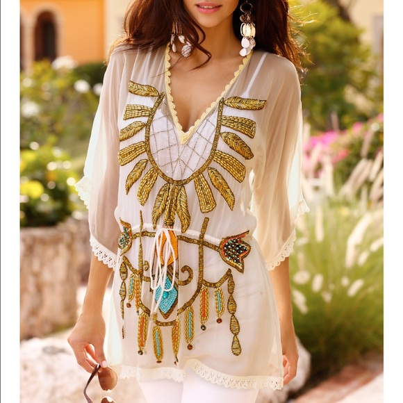 Boston Proper NWT medium embellished tunic - Picture 2 of 2