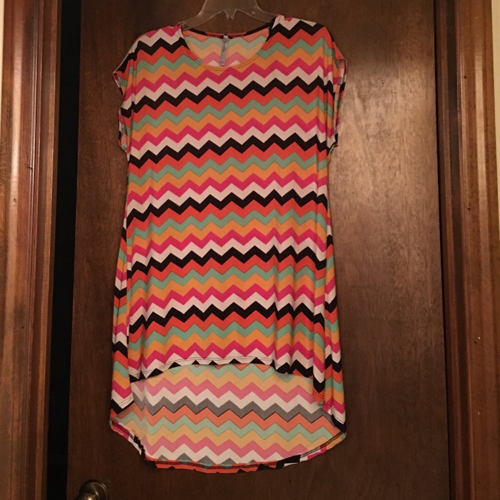 High-low multi-colored tunic