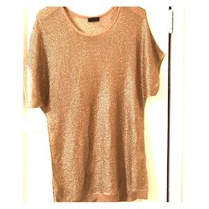 Gold!! Woven sweater, short sleeves worn once.