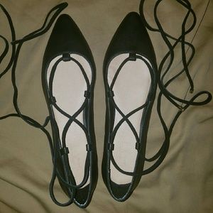 Black Lace Up Flats