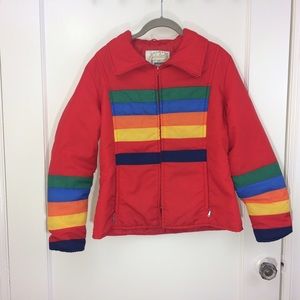Vintage 70's - Red Rainbow Puff Jacket