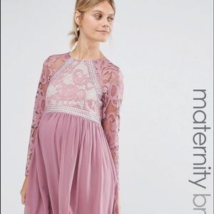 Little Mistress Maternity Long Sleeve Lace Skater