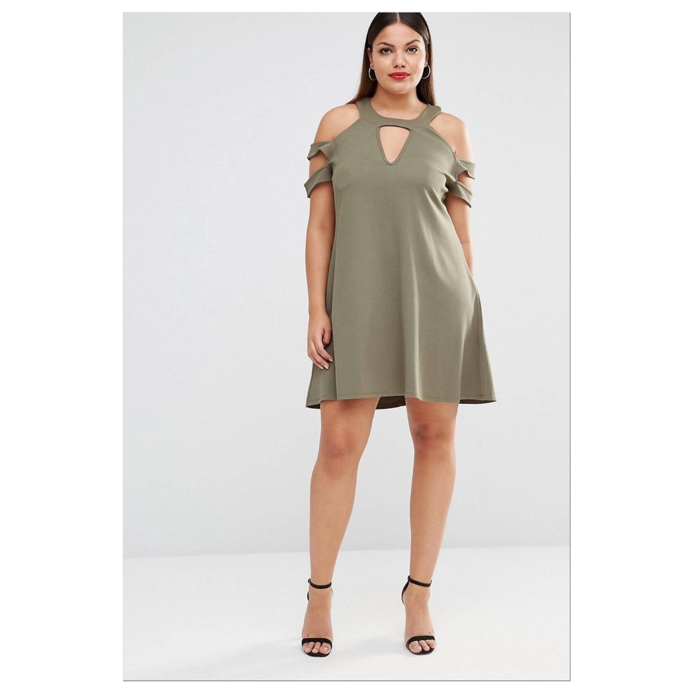 Cold shoulder swing dress by Pink Clove