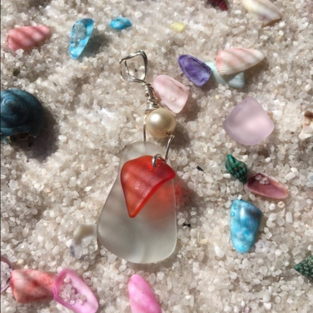 Splash of Red Sea glass