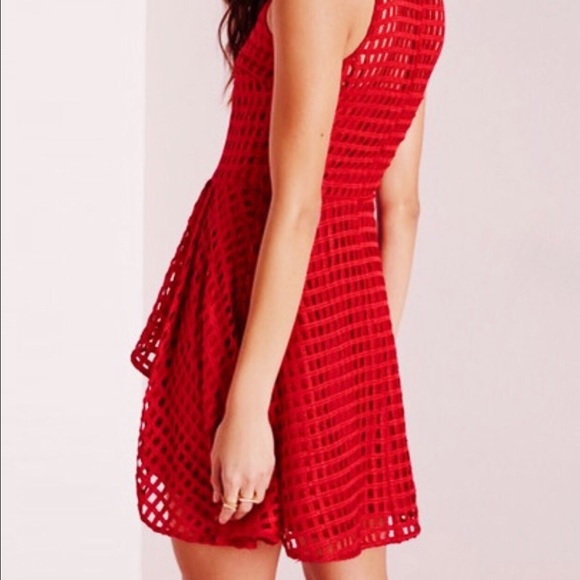 Red Sleeveless Skater Dress - Picture 2 of 3