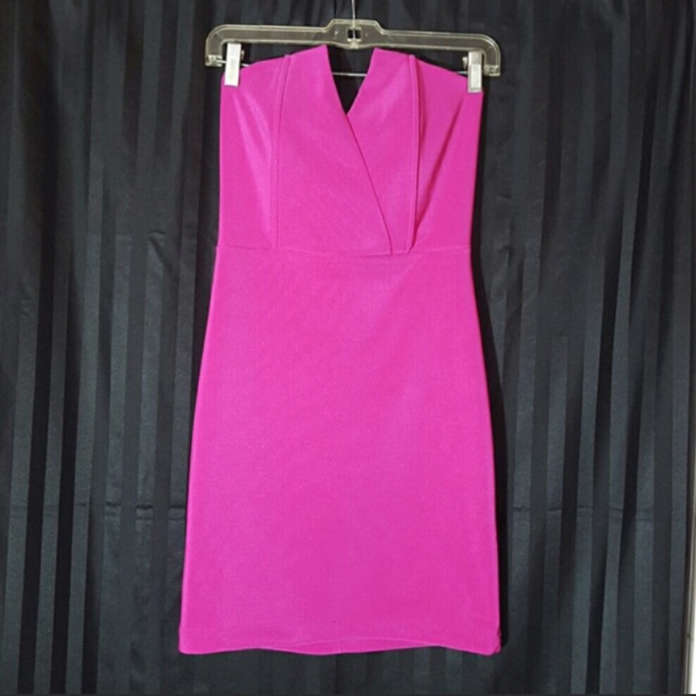 Hot pink strapless dress