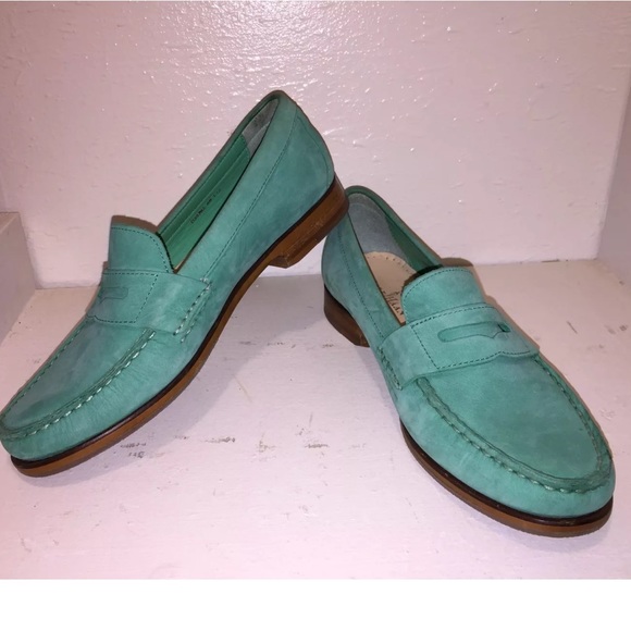 Cole Haan Shoes - COLE HAAN Teal Leather Loafers Size 6B