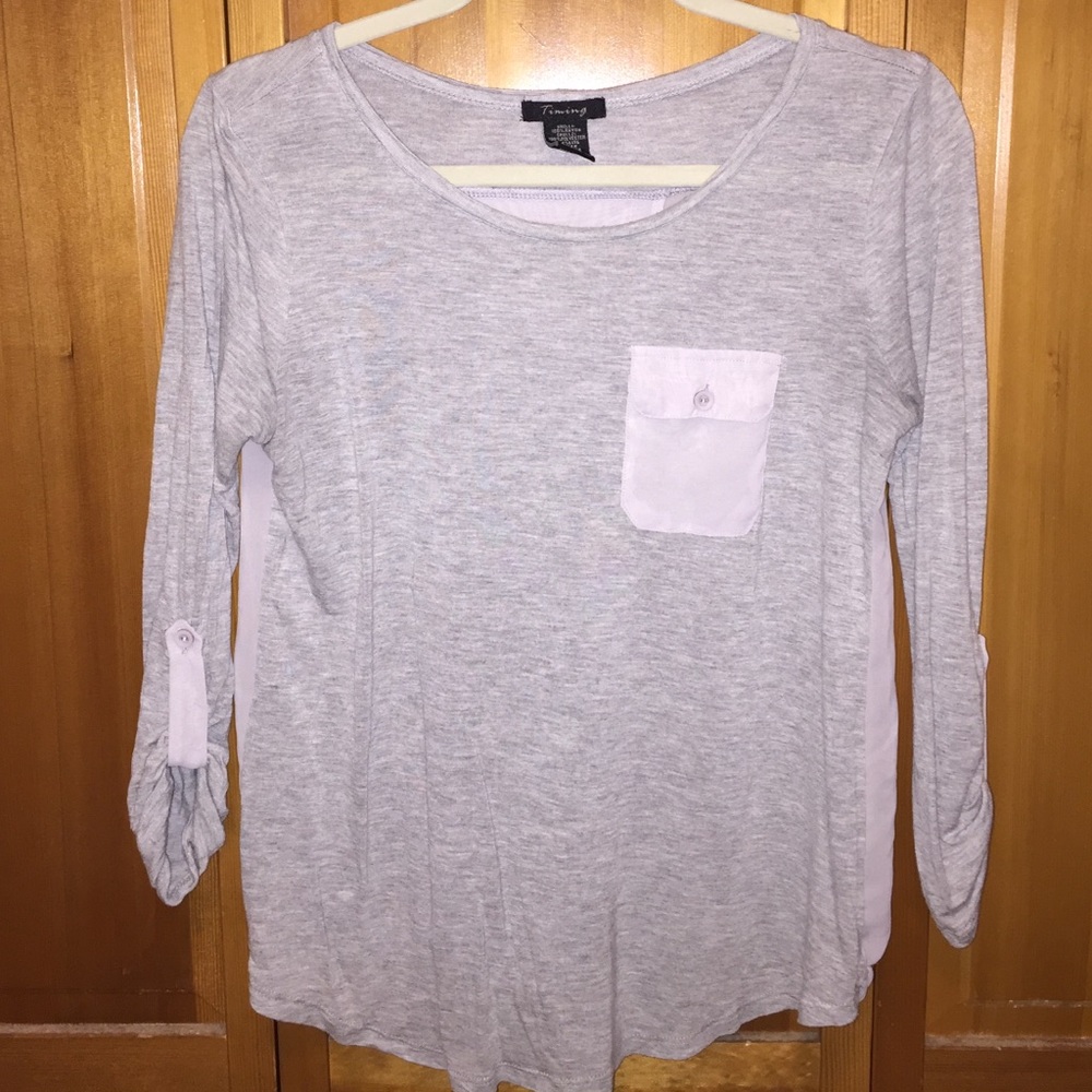 Cute grey shirt with sheer back