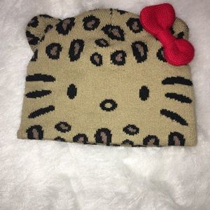Hello kitty cheetah print beanie