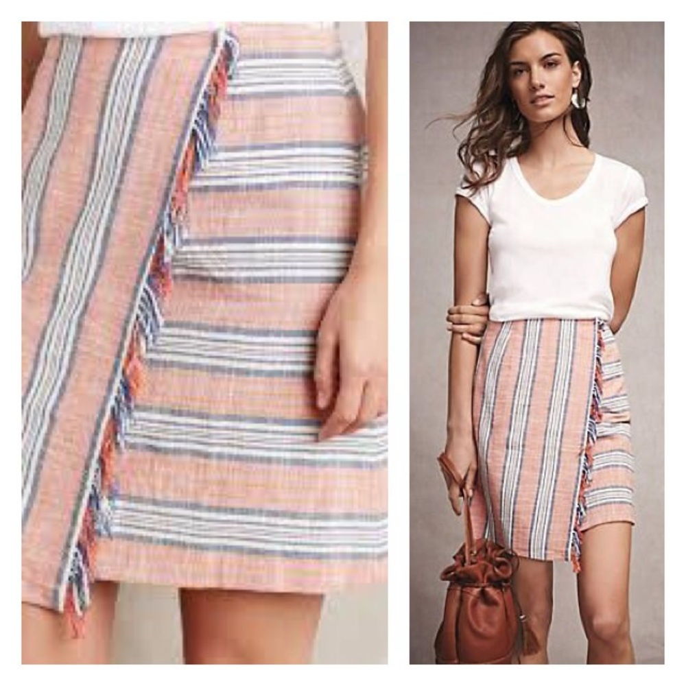Anthropologie Fringe Wrap Skirt S