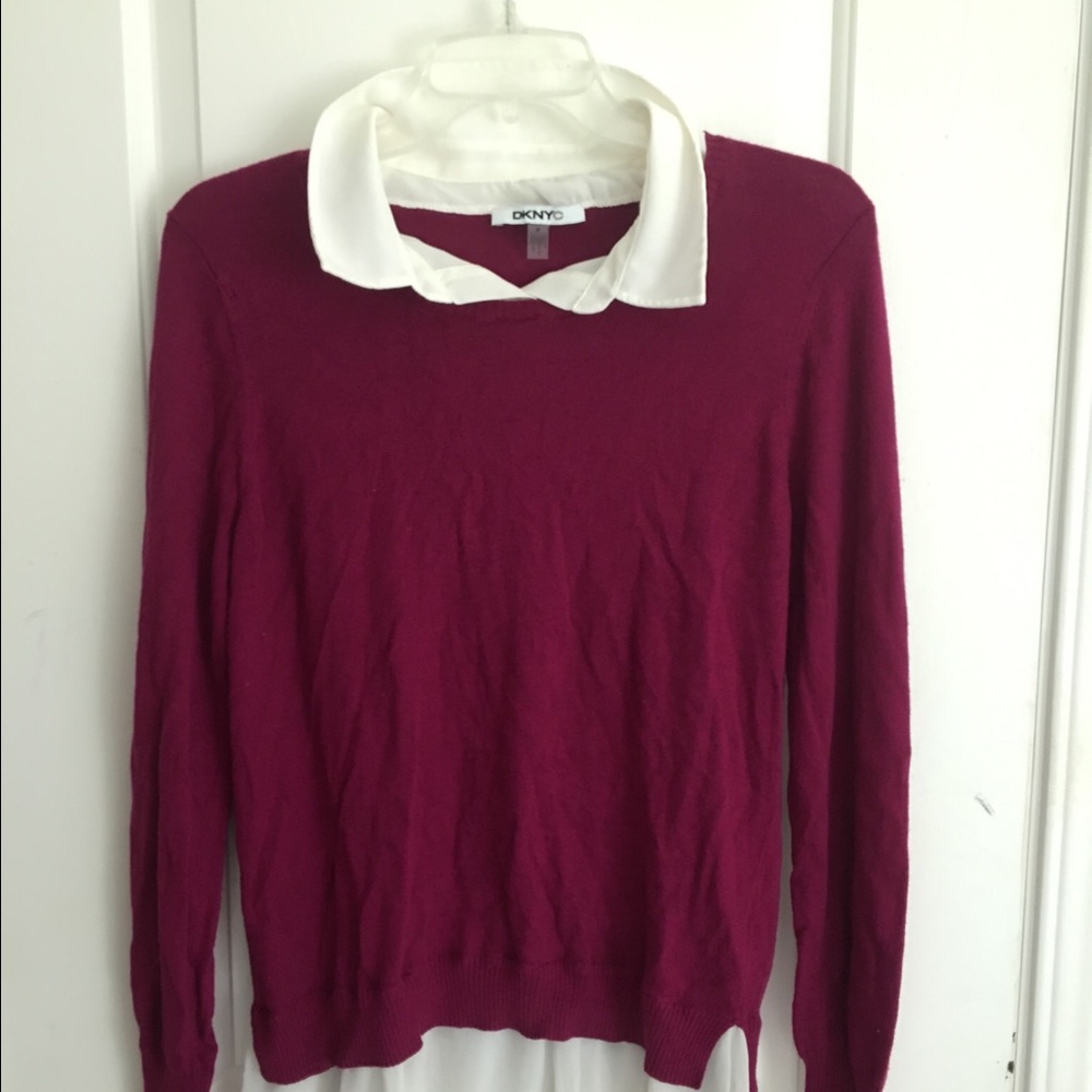 Collared fuchsia tunic