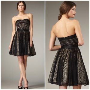 Aidan Mattox Strapless Lace Dress