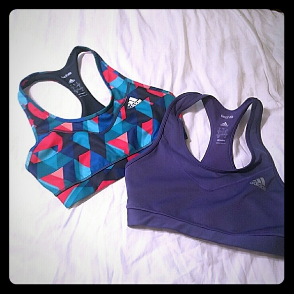 2* Adidas Techfit climalite athletic bras - Picture 1 of 4
