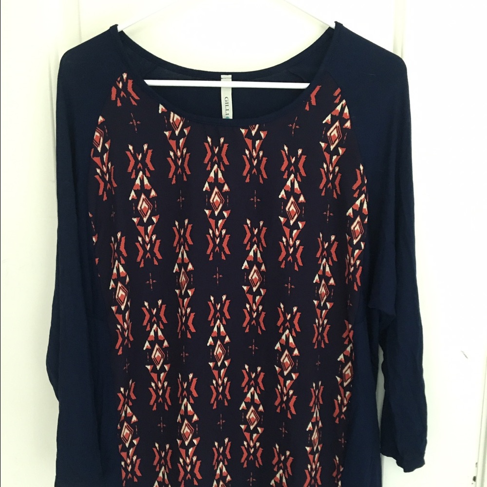 Dark blue patterned Tunic