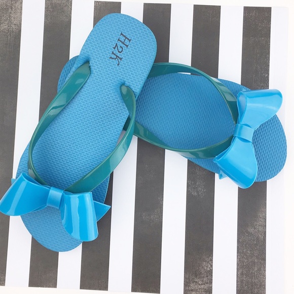 h2k Shoes - Jelly Blue Bow Flip Flops 🌟 Multiple sizes