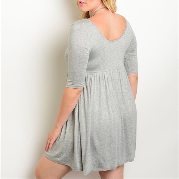 Plus Size 1X, 2X, 3X Flowy Grey T-Shirt Dress! - Picture 2 of 2