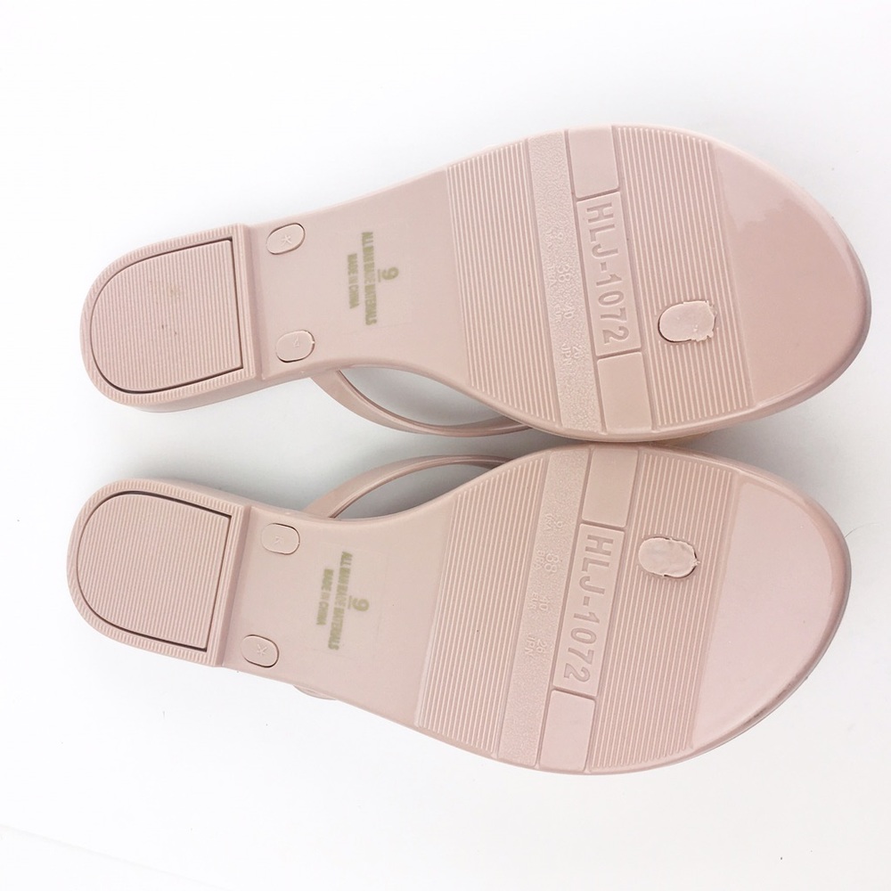 HP 6.14 Nude "Flora" Jelly Sandal Flip Flop Floral - Picture 2 of 5