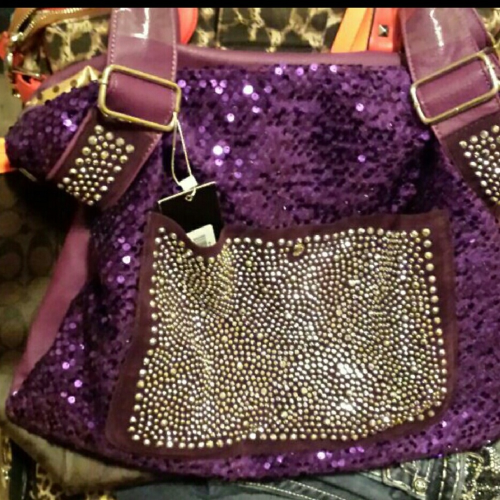 Purple bling purse new with tags