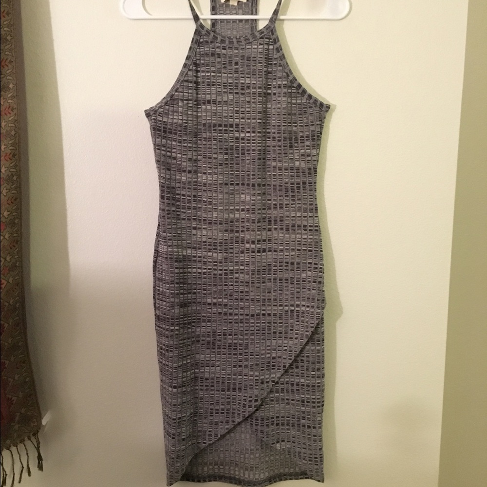 Grey Racerback Bodycon Midi Dress