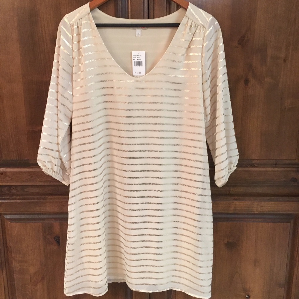 GB Gold-Striped Dress