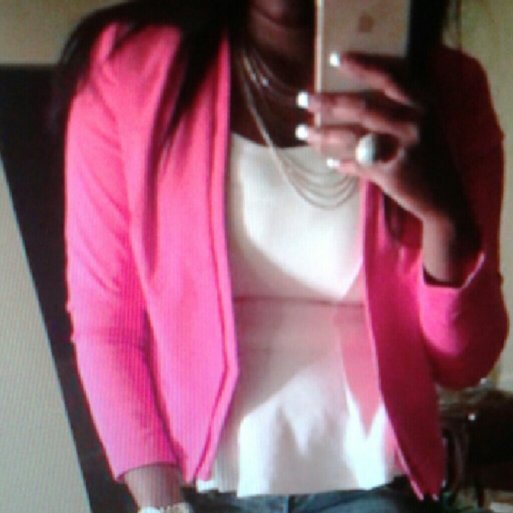 Worthington Petite Tropical Pink Blazer