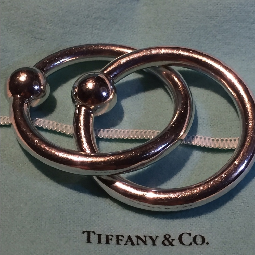 ✨HP✨ Vintage Tiffany Two Ring 925 Baby Rattle
