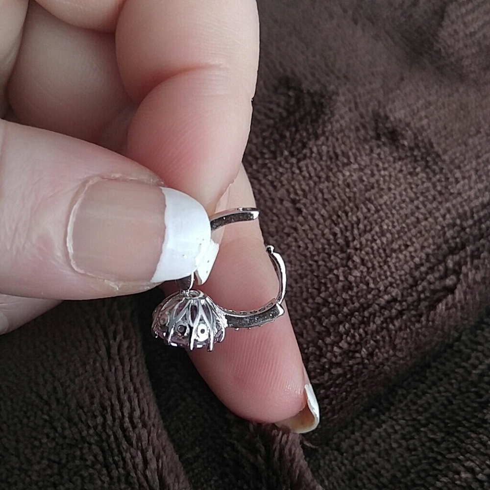 18k White Gold & CZ Earrings (Choice of color) - Picture 5 of 7