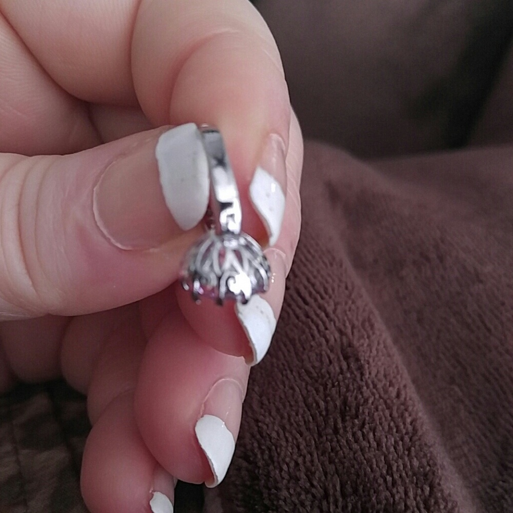 18k White Gold & CZ Earrings (Choice of color) - Picture 7 of 7