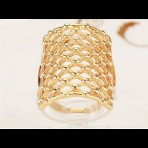 14k Gold Filled Mesh Style Statement Ring Sz 8.5