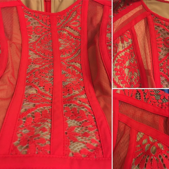 🎉HP🎉🌹BCBG Floral Lace Dress, Red - Picture 5 of 5