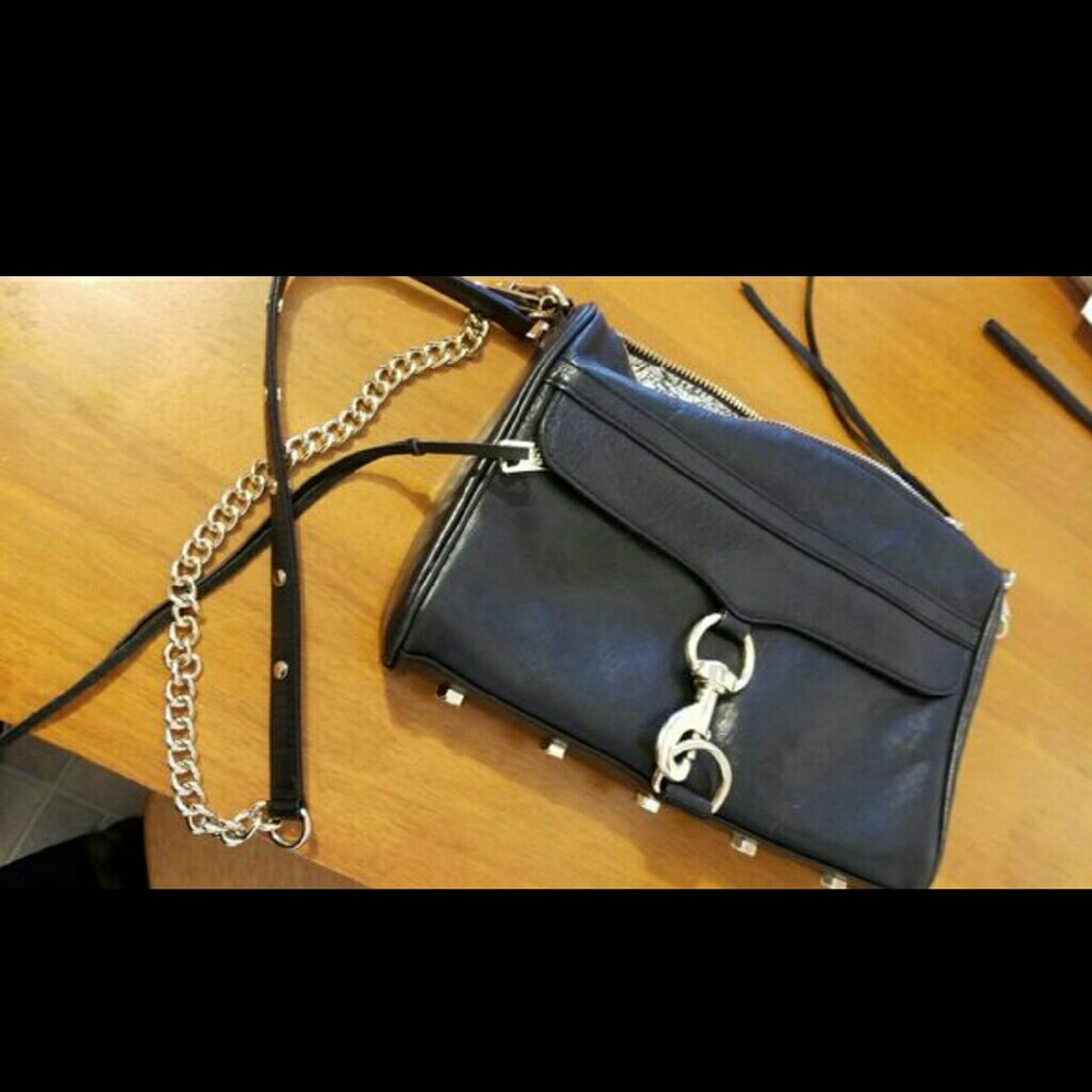 Black leathe over the shoulder Rebecca Minkoff bag