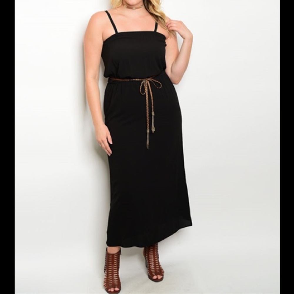Plus Size 1X, 2X, 3X Lovely Black Maxi Dress