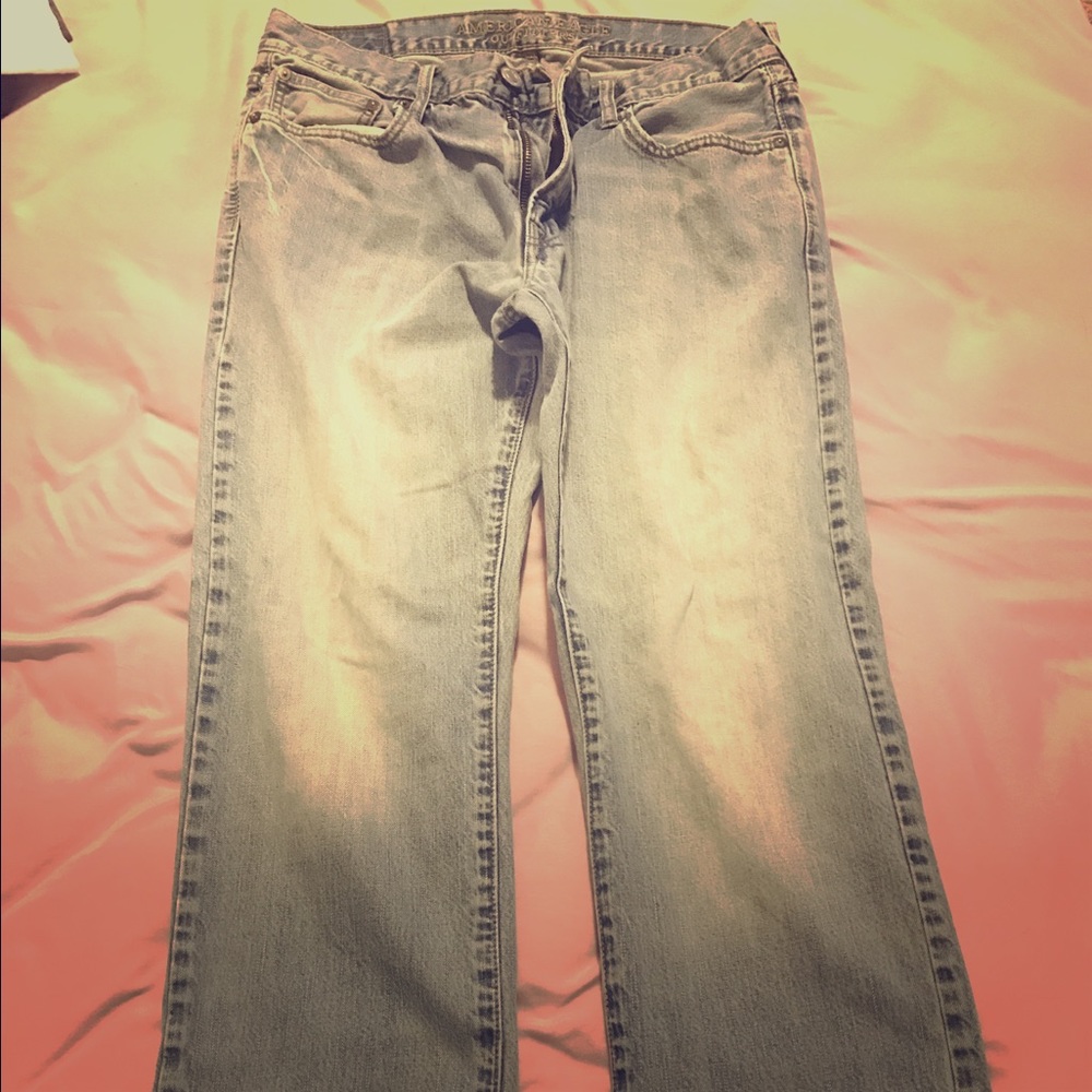 American Eagle Men's Light Blue Straight Jeans