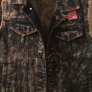Acid washed denim South Pole men's denim vest