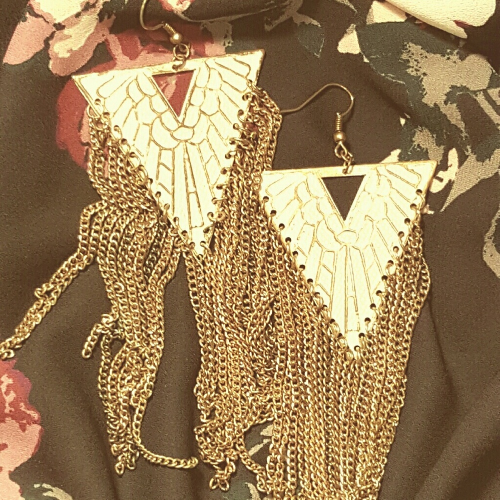 Triangular Chandelier Earrings