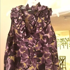 J. Crew Kelsey Ruffle Sleeveless Blouse Size 8