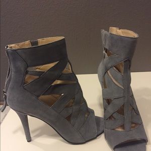 Sexy gray strappy heels