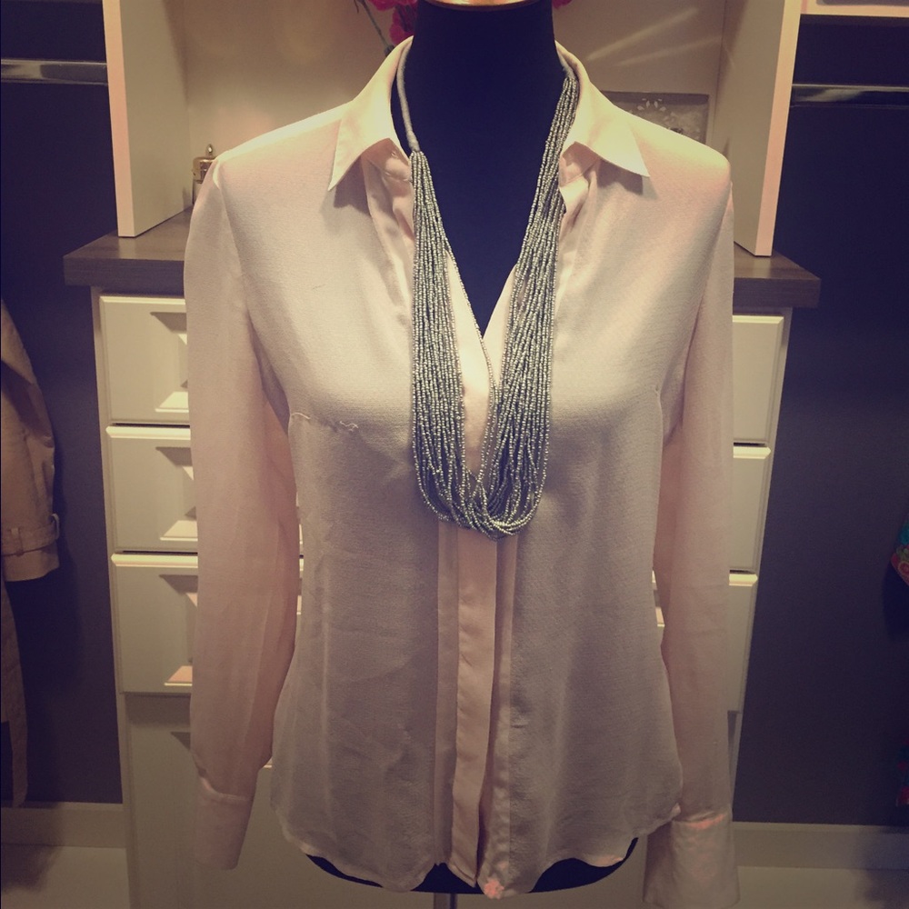 Bebe blush silk blouse