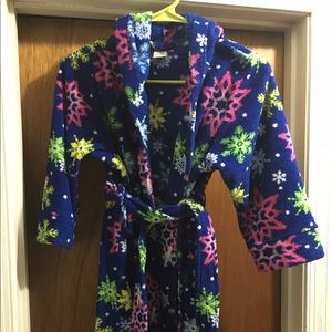 Girls fleece bath robe with belt