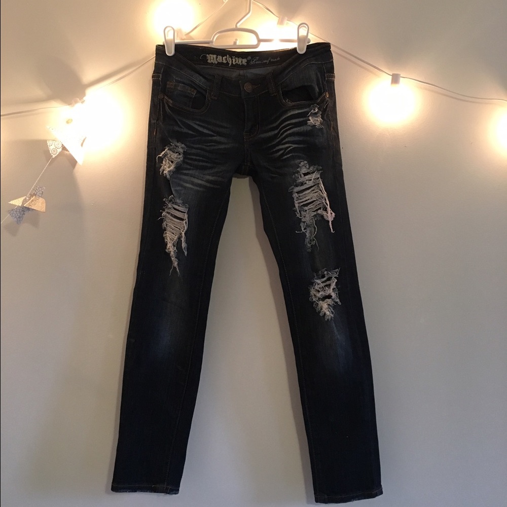 Dark ripped skinny jeans