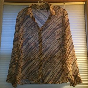 Cream and brown tone blouse