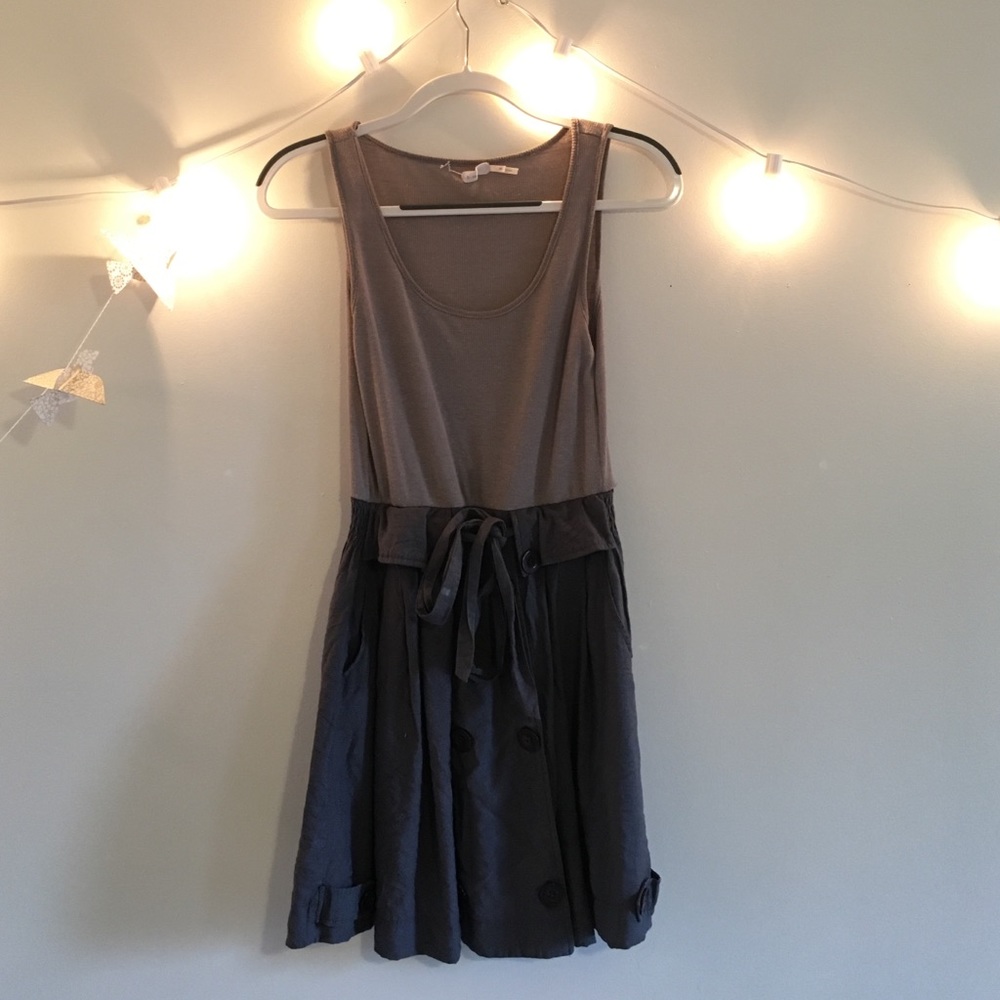 Light and dark gray tank dress