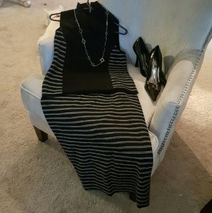 WHBM Black and White Skirt Set