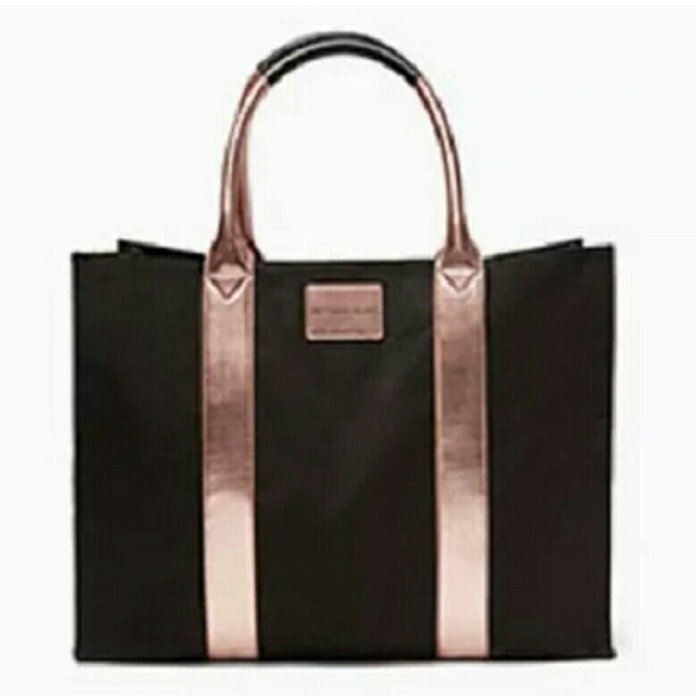 Victoria's Secret Black/Gold Getaway Tote