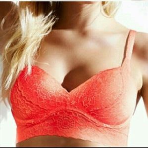 New XS Coral Padded Push Up Bralette