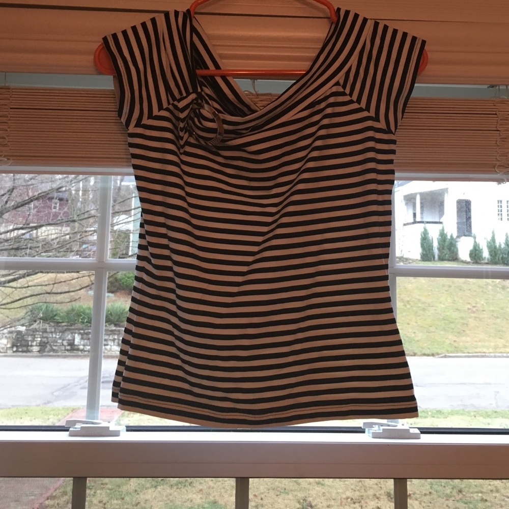 Black and white striped top