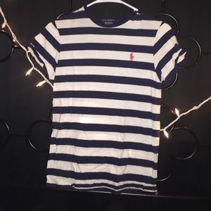 Ralph Lauren navy and white striped shirt