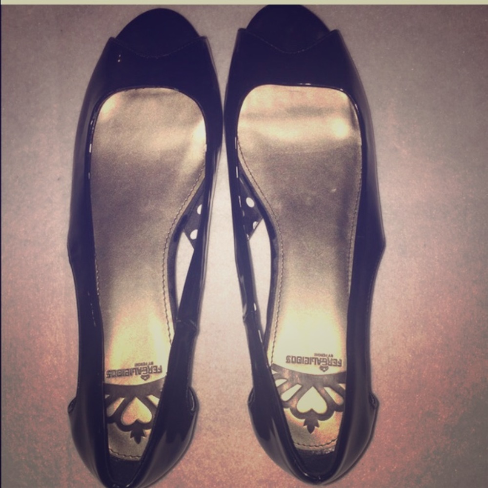 Fergalicious Peep Toe Mini Wedges